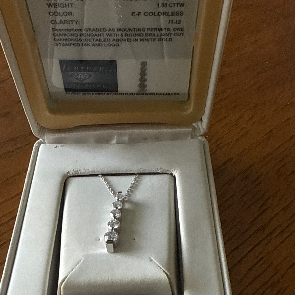 Diamond 1 Ct White Gold Necklace